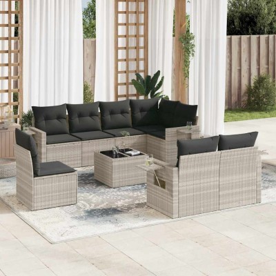 Sofa set with cushions, 9...