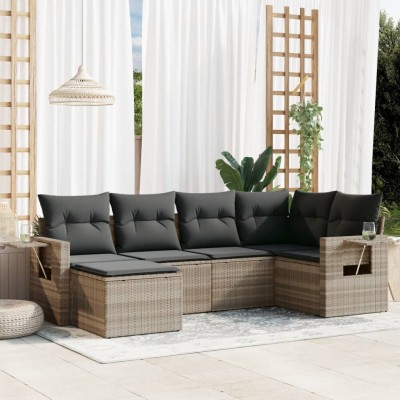 Sofa set with cushions, 6...