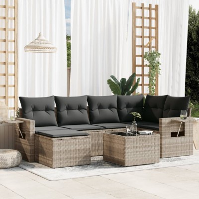 Sofa set with cushions, 7...