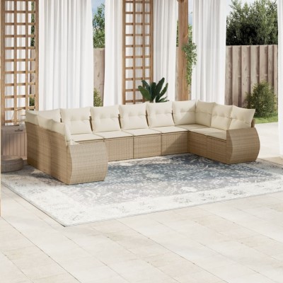 Sofa set with cushions, 10...
