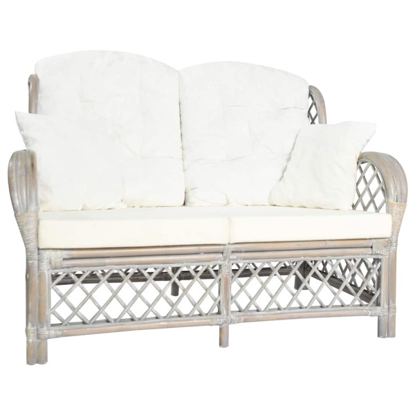 Double sofa, gray color, rattan