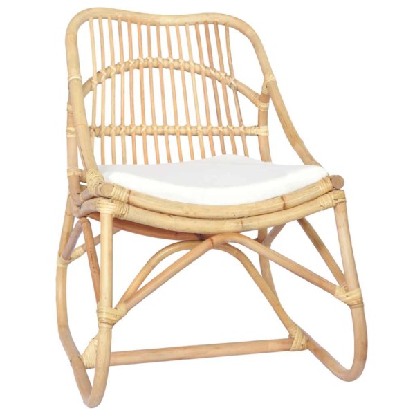 Chair, rattan and linen