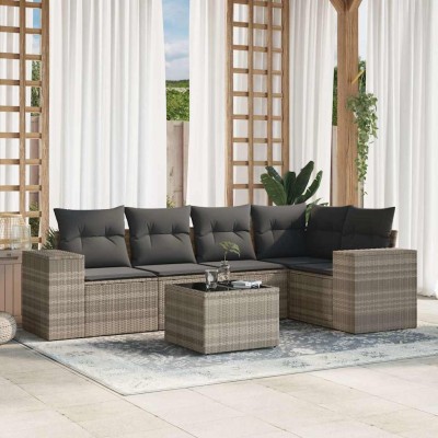 Sofa set with cushions, 6...