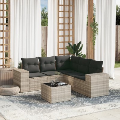 Sofa set with cushions, 6...