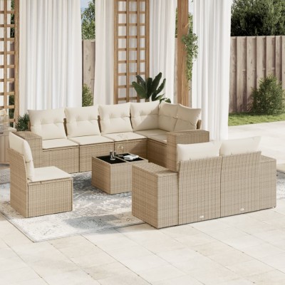 Garden set with cushions, 9...
