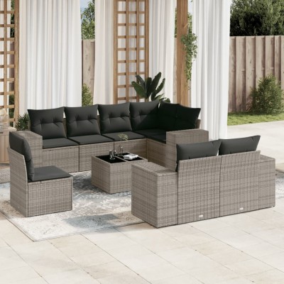 Sofa set with cushions, 9...