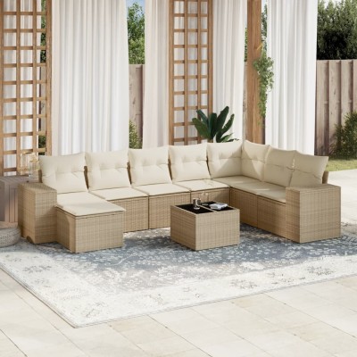 Garden set with cushions, 9...