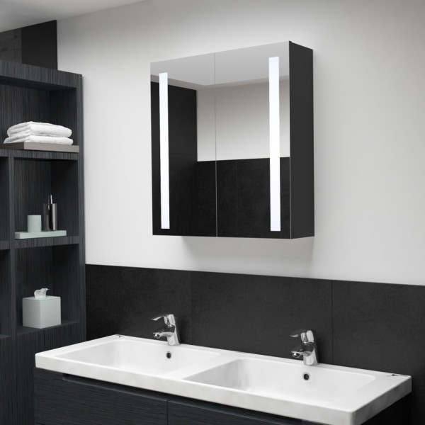 Mirror bathroom cabinet with LED lighting, 62x14x60cm