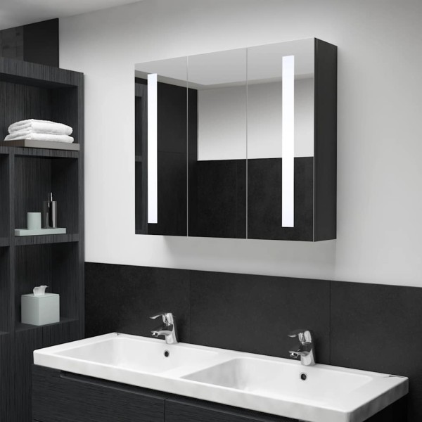 Mirror bathroom cabinet with LED lighting, 89x14x62cm