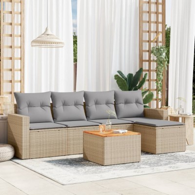 Sofa set with cushions, 6...