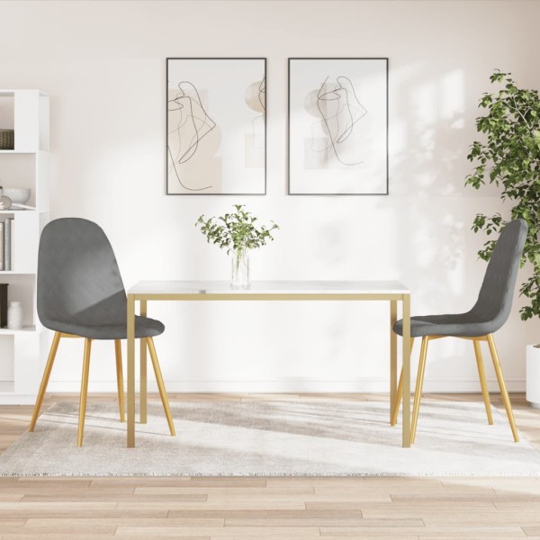 Dining room chairs, 2 pcs., light gray color, velvet