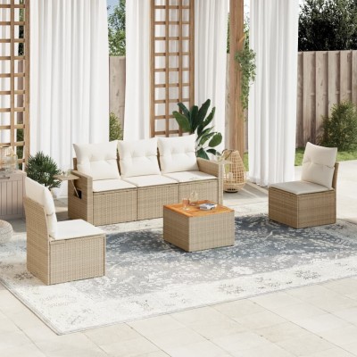Sofa set with cushions, 6...