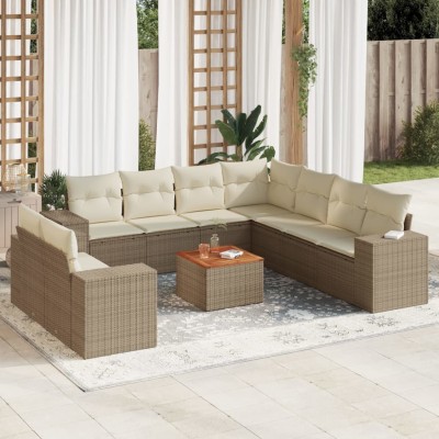Sofa set with cushions, 10...