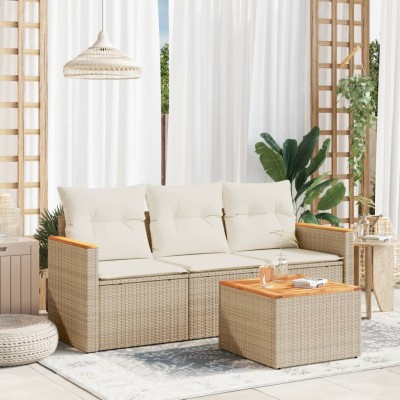Sofa set with cushions, 4...