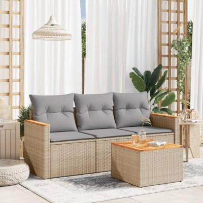 Sofa set with cushions, 4...