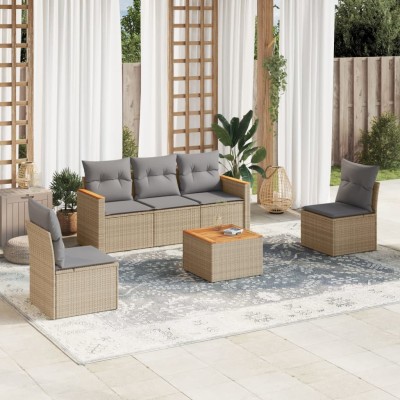 Sofa set with cushions, 6...