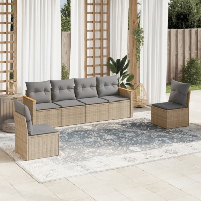 Sofa set with cushions, 6...