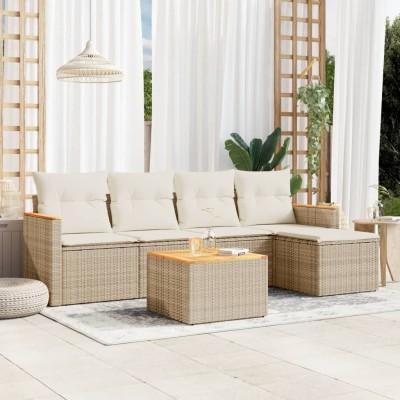 Sofa set with cushions, 6...