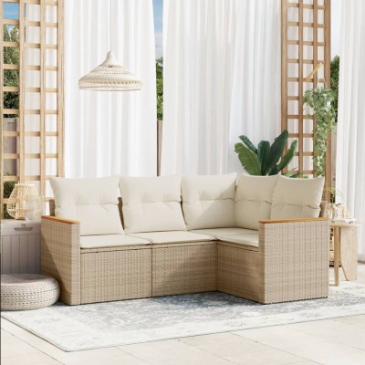 Sofa set with cushions, 4...