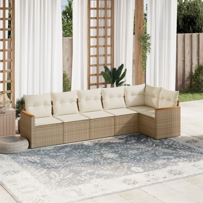 Sofa set with cushions, 6...