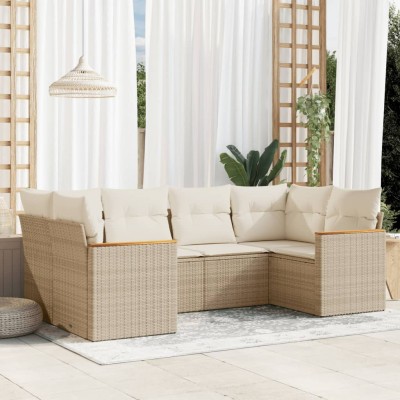 Sofa set with cushions, 6...