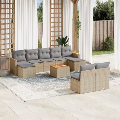 Sofa set with cushions, 10...
