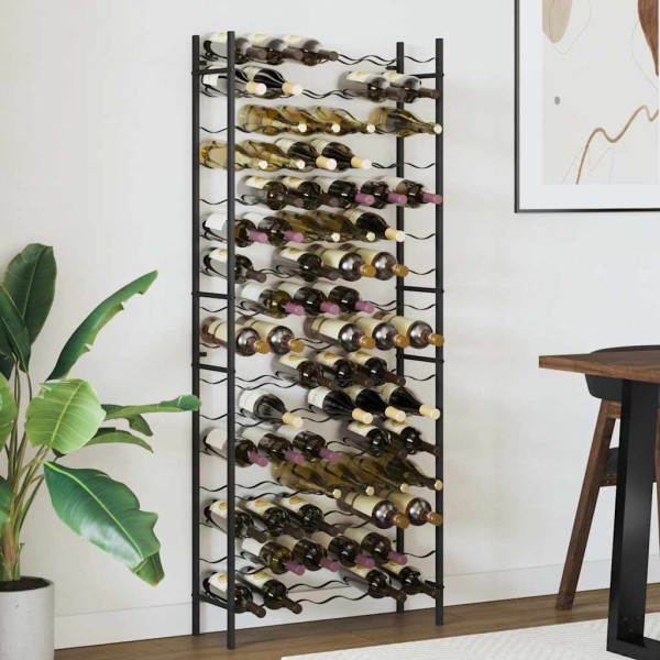 Wine rack for 96 bottles, black, iron