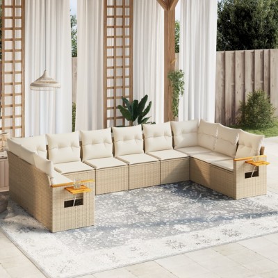 Sofa set with cushions, 10...