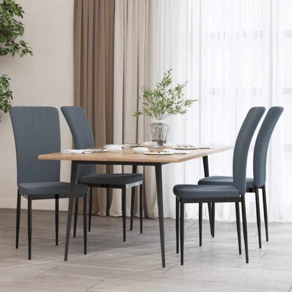Dining room chairs, 4 pcs., dark gray, velvet