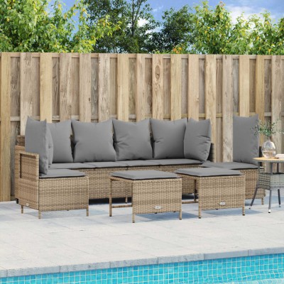 Sofa set with cushions, 5...