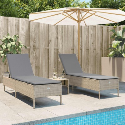 Sunbeds with cushions, 2...