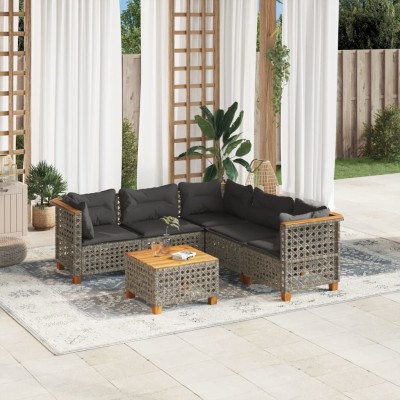 Sofa set with cushions, 6...