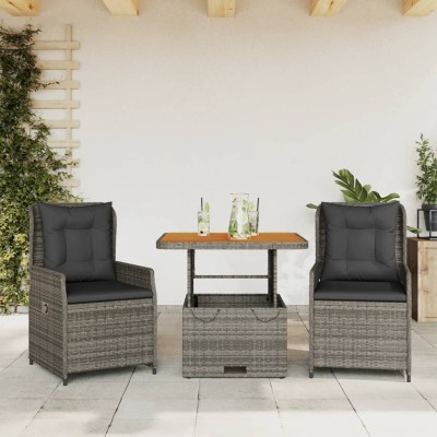 Bistro set with cushions, 3...