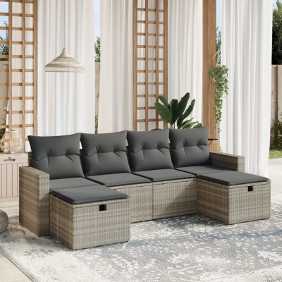 Sofa set with cushions, 6...
