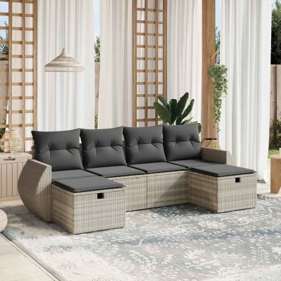 Sofa set with cushions, 6...