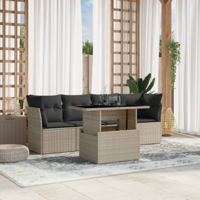 Sofa set with cushions, 5...