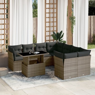 Sofa set with cushions, 9...
