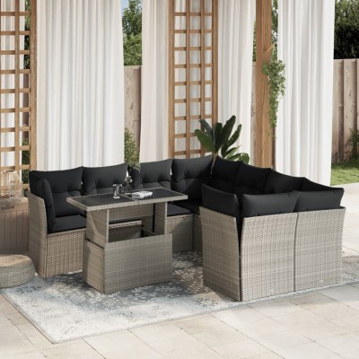Sofa set with cushions, 9...