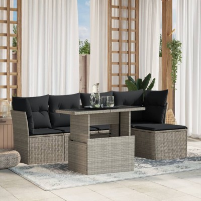 Sofa set with cushions, 6...