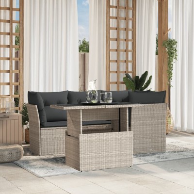 Sofa set with cushions, 5...