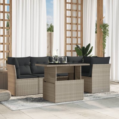 Sofa set with cushions, 6...