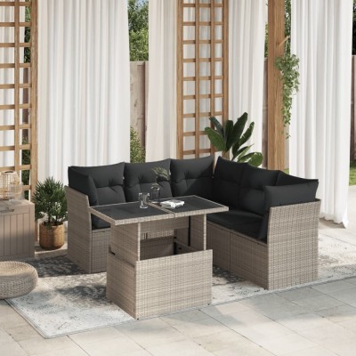 Sofa set with cushions, 6...