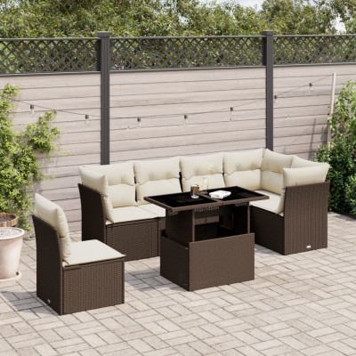 Sofa set with cushions, 7...