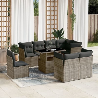 Sofa set with cushions, 9...