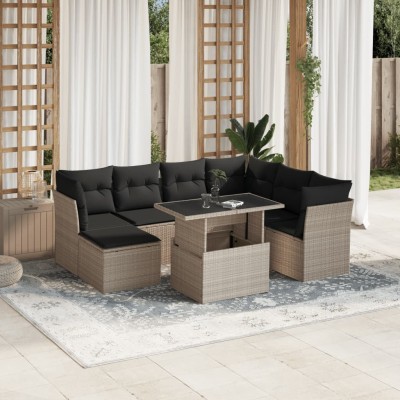 Garden set with cushions, 8...