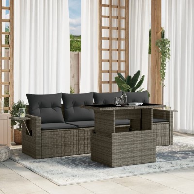 Sofa set with cushions, 5...