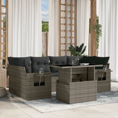 Sofa set with cushions, 7...