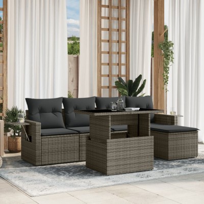 Sofa set with cushions, 6...