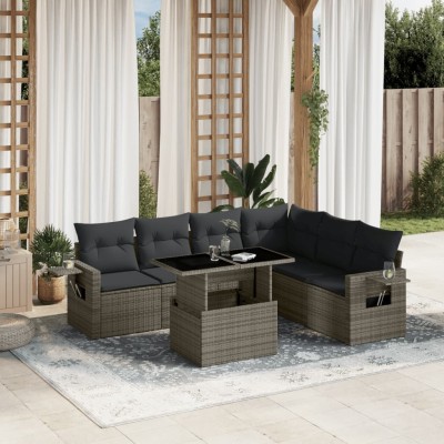 Sofa set with cushions, 7...