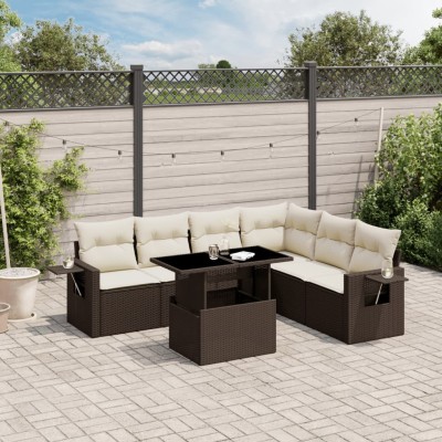 Sofa set with cushions, 7...